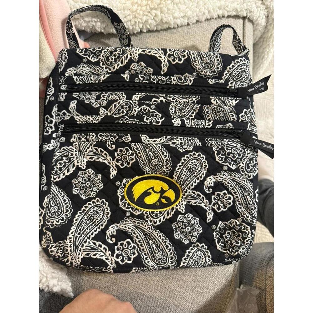 Vera Bradley University Iowa Hawkeyes Triple Zip Cross Body Bag